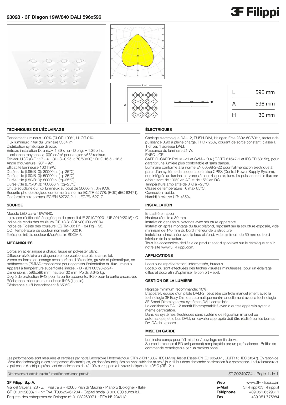 23028 - 3F Diagon 19W-840 DALI 596x596 - Datasheet - fr