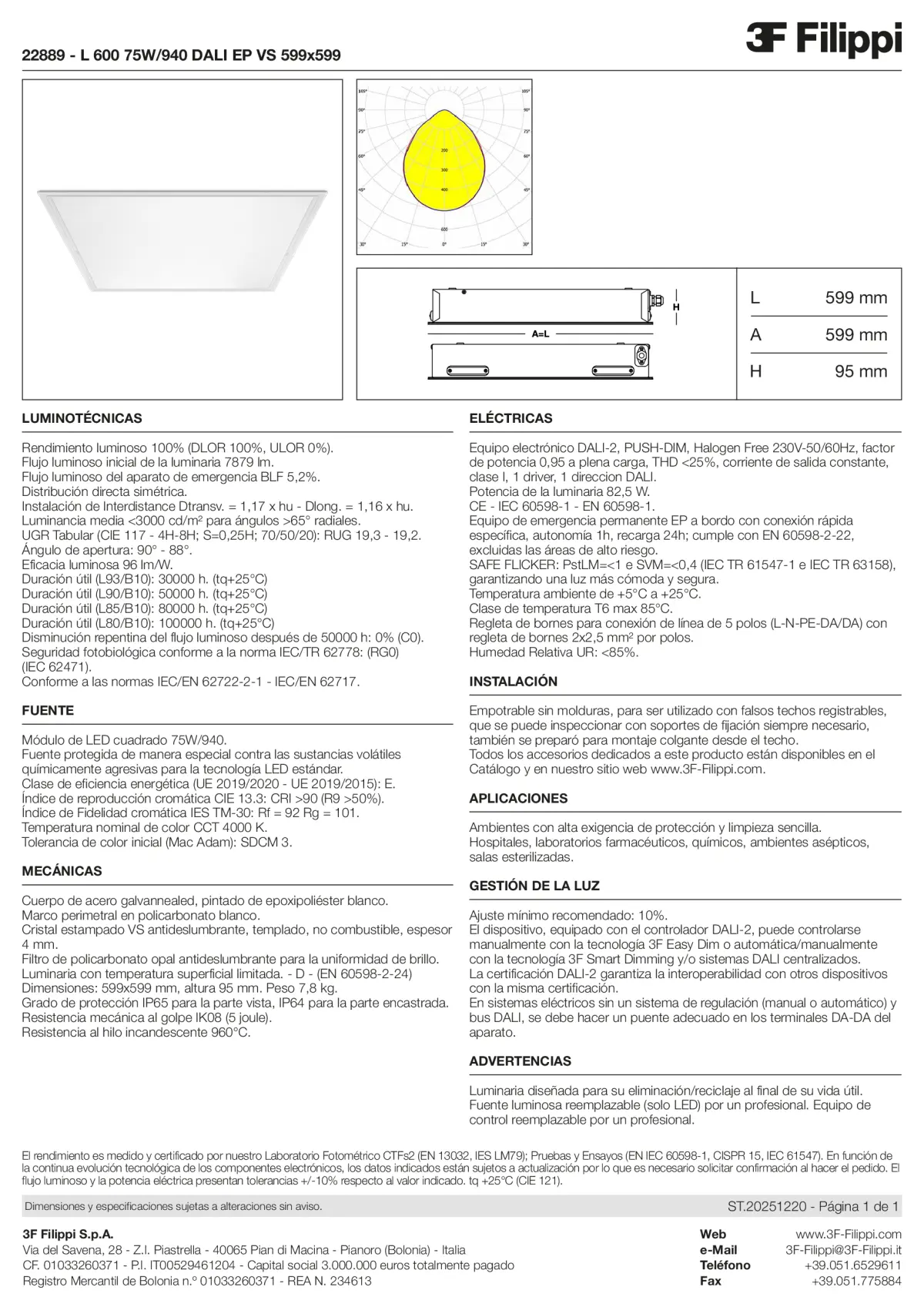 22889 - L 600 75W-940 DALI EP VS 599x599 - Datasheet - es