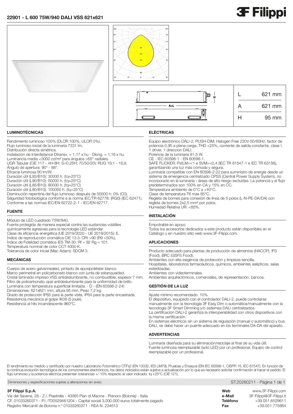 22901 - L 600 75W-940 DALI VSS 621x621 - Datasheet - es