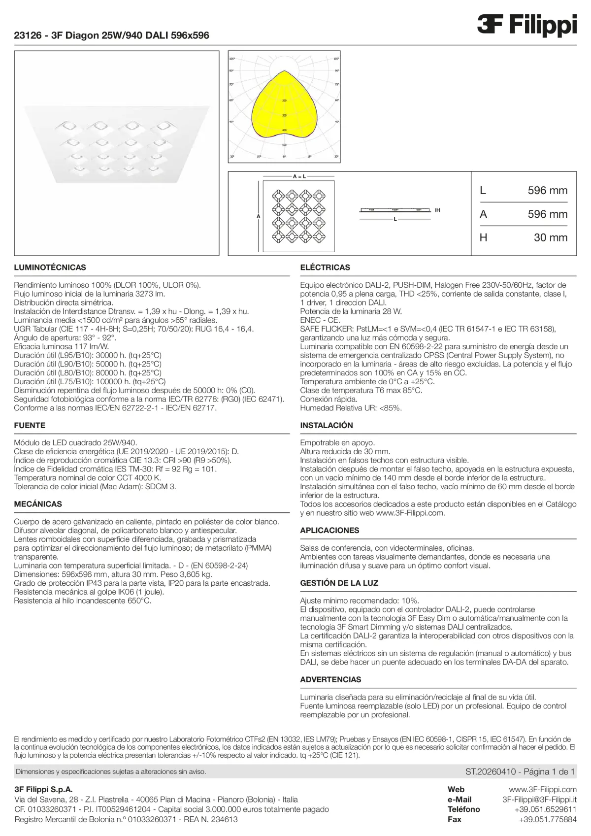 23126 - 3F Diagon 25W-940 DALI 596x596 - Datasheet - es