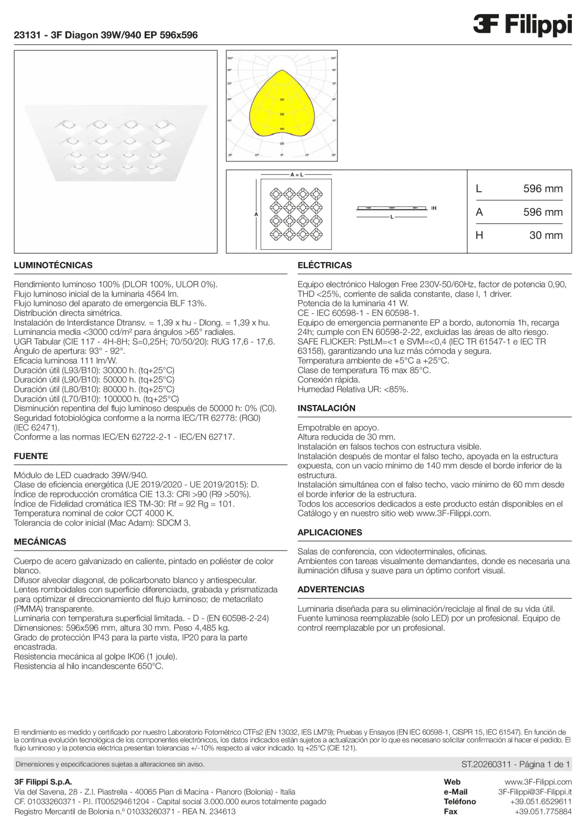 23131 - 3F Diagon 39W-940 EP 596x596 - Datasheet - es