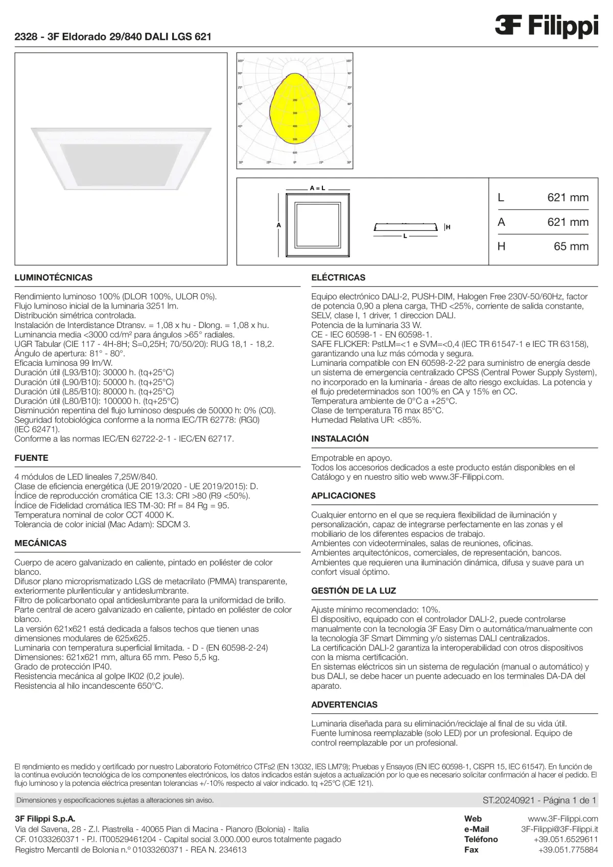 2328 - 3F Eldorado 29-840 DALI LGS 621 - Datasheet - es