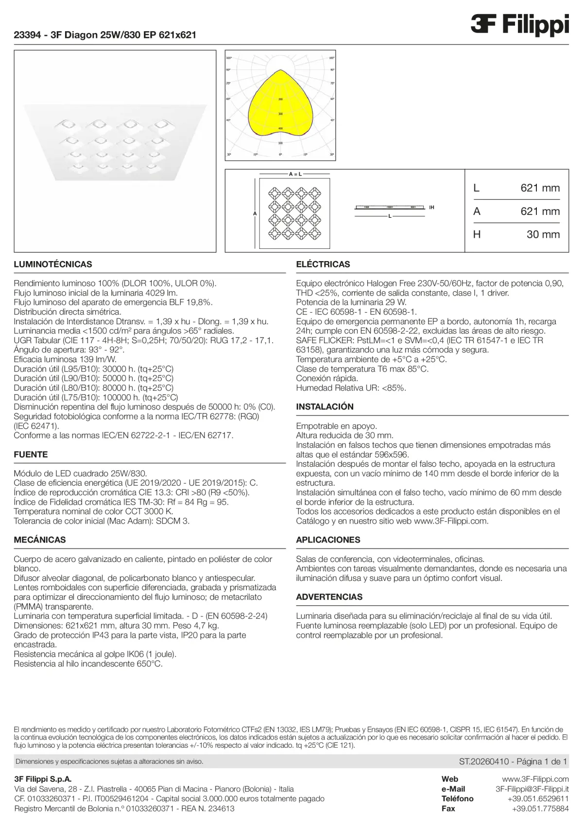 23394 - 3F Diagon 25W-830 EP 621x621 - Datasheet - es