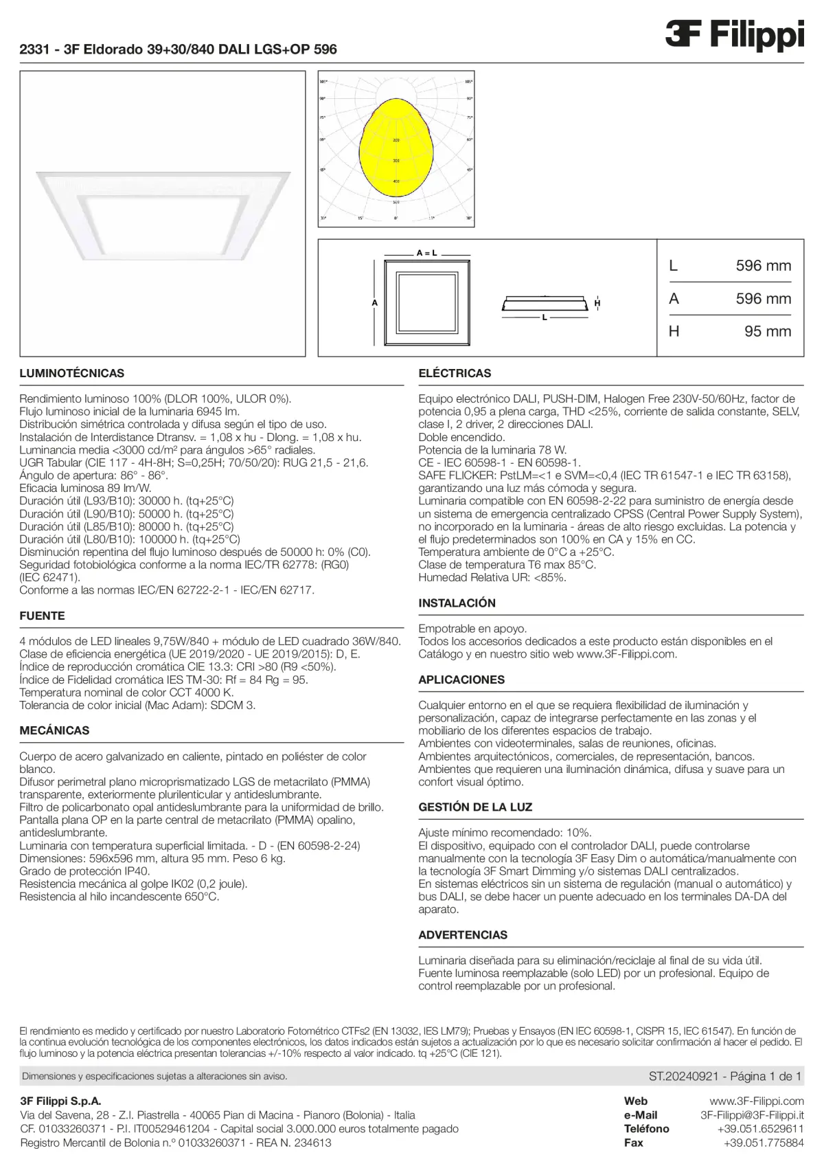 2331 - 3F Eldorado 39+30-840 DALI LGS+OP 596 - Datasheet - es