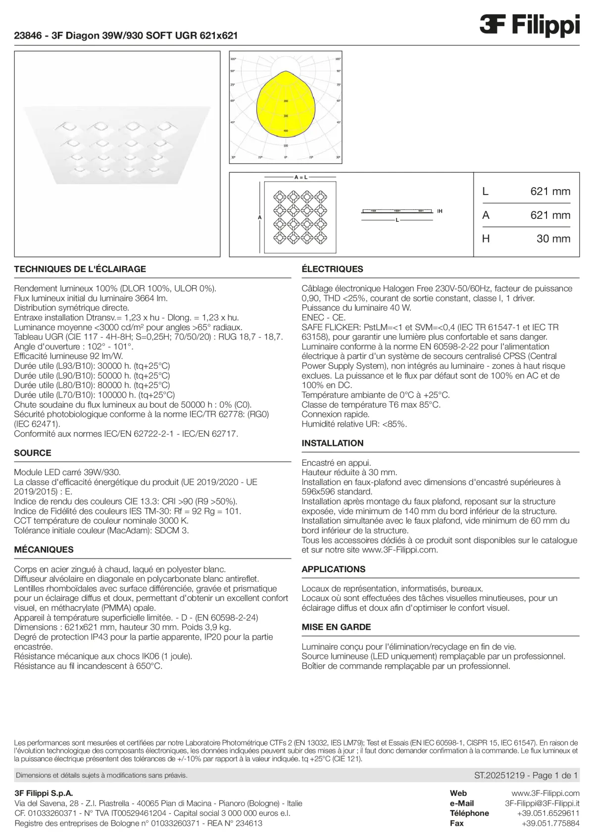 23846 - 3F Diagon 39W-930 SOFT UGR 621x621 - Datasheet - fr
