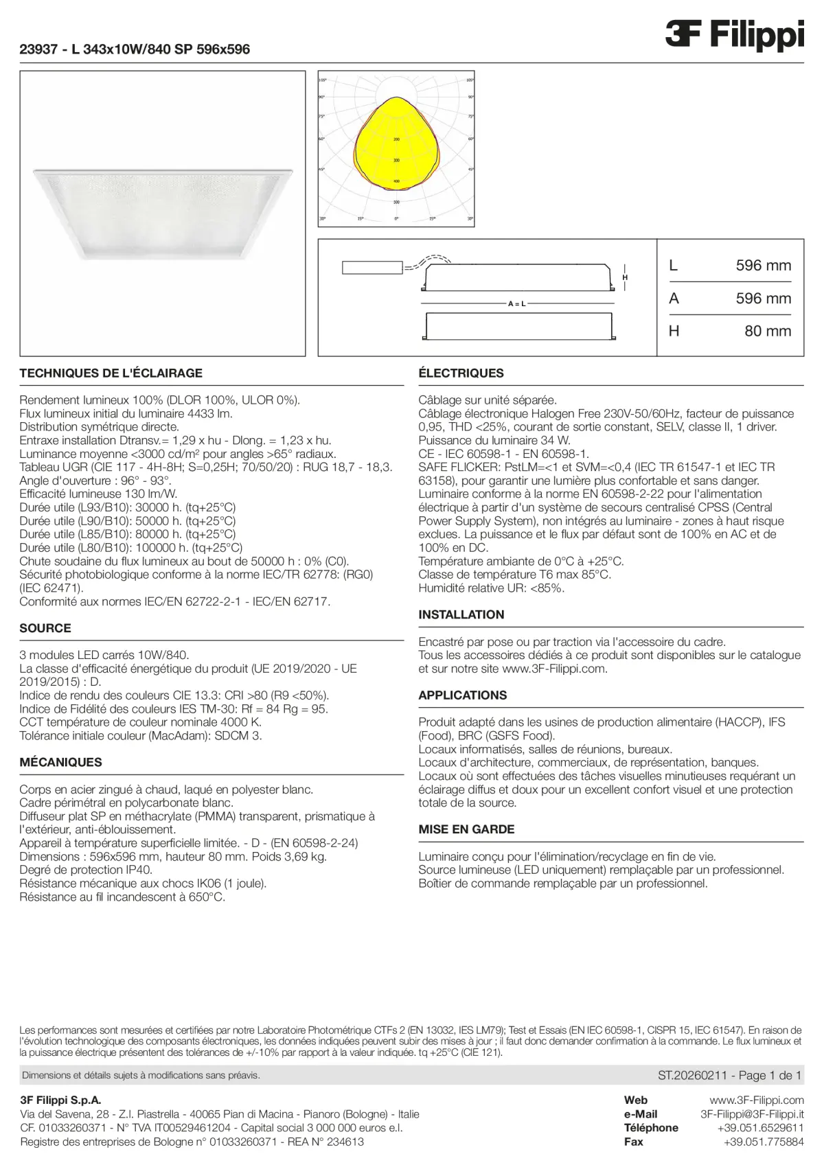 23937 - L 343x10W-840 SP 596x596 - Datasheet - fr