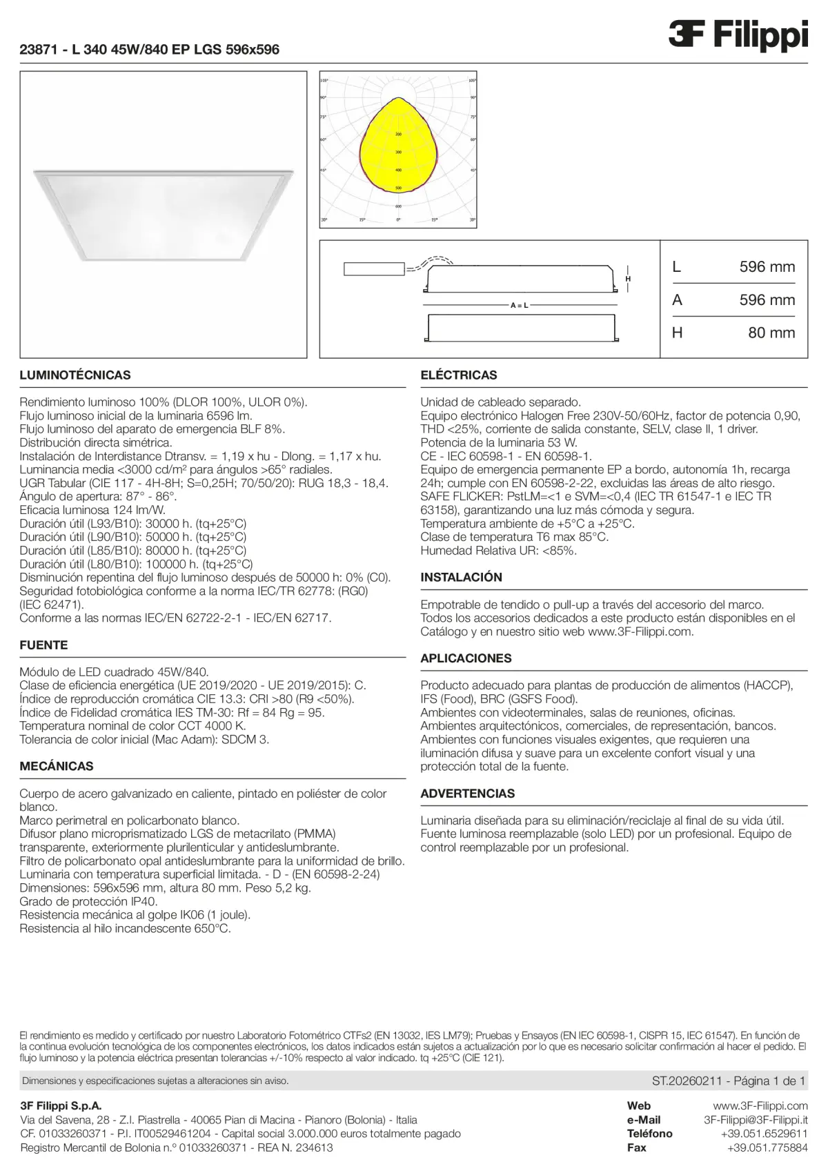 23871 - L 340 45W-840 EP LGS 596x596 - Datasheet - es