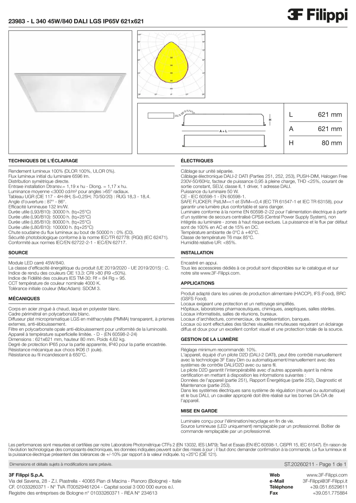 23983 - L 340 45W-840 DALI LGS IP65V 621x621 - Datasheet - fr