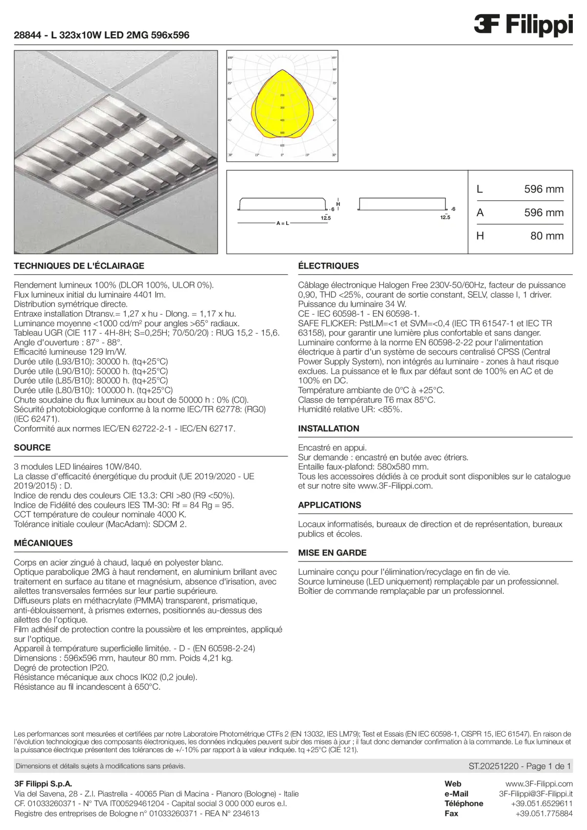 28844 - L 323x10W LED 2MG 596x596 - Datasheet - fr