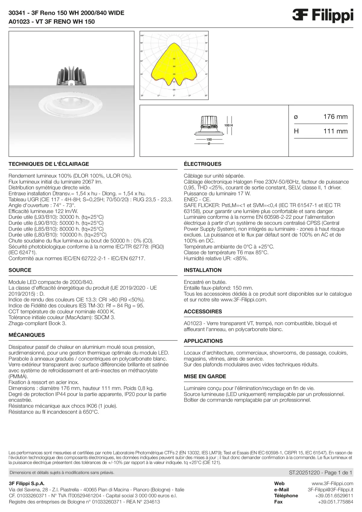 30341+A01023 - 3F Reno 150 WH 2000-840 WIDE + VT WH - Datasheet - fr