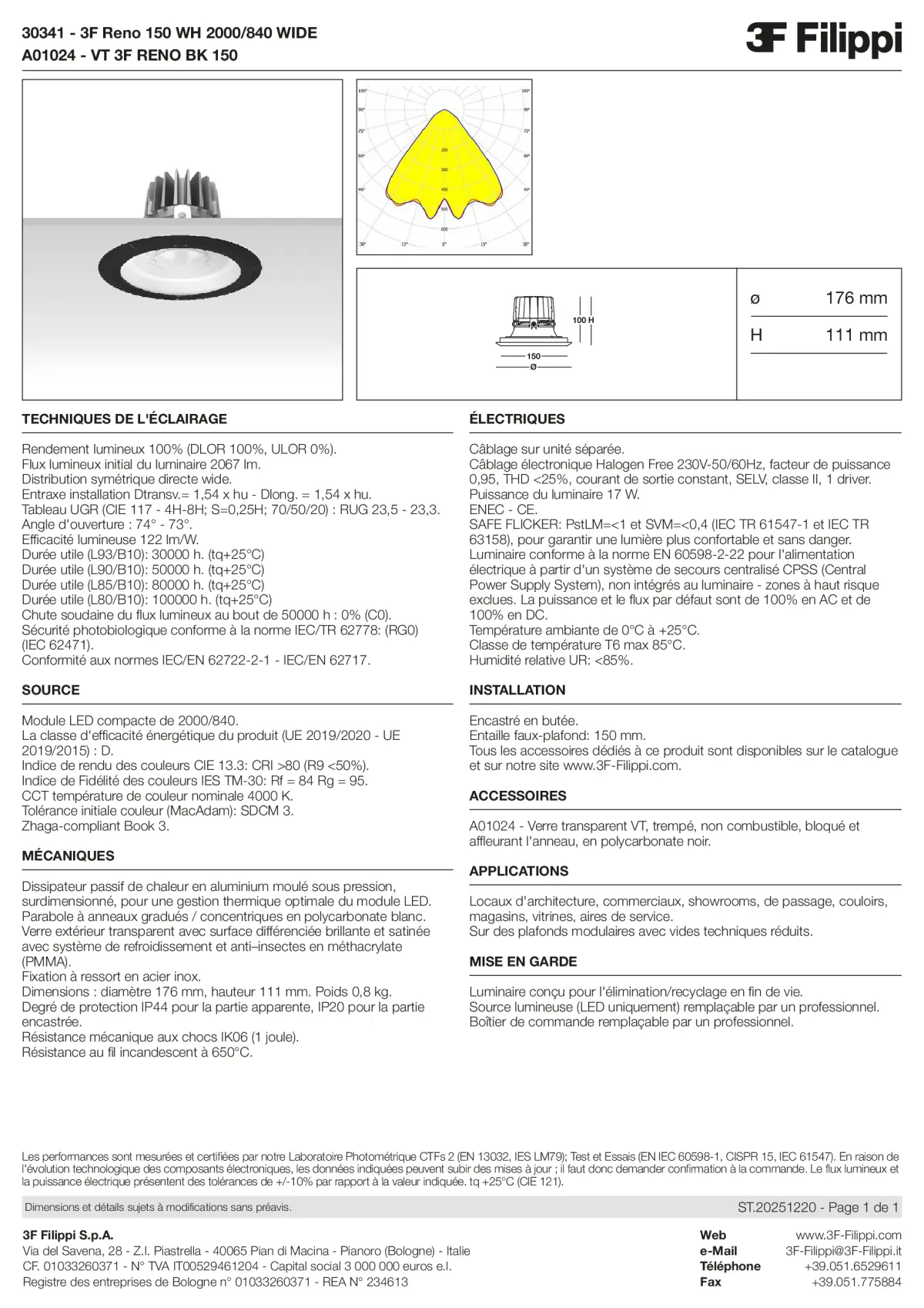 30341+A01024 - 3F Reno 150 WH 2000-840 WIDE + VT BK - Datasheet - fr