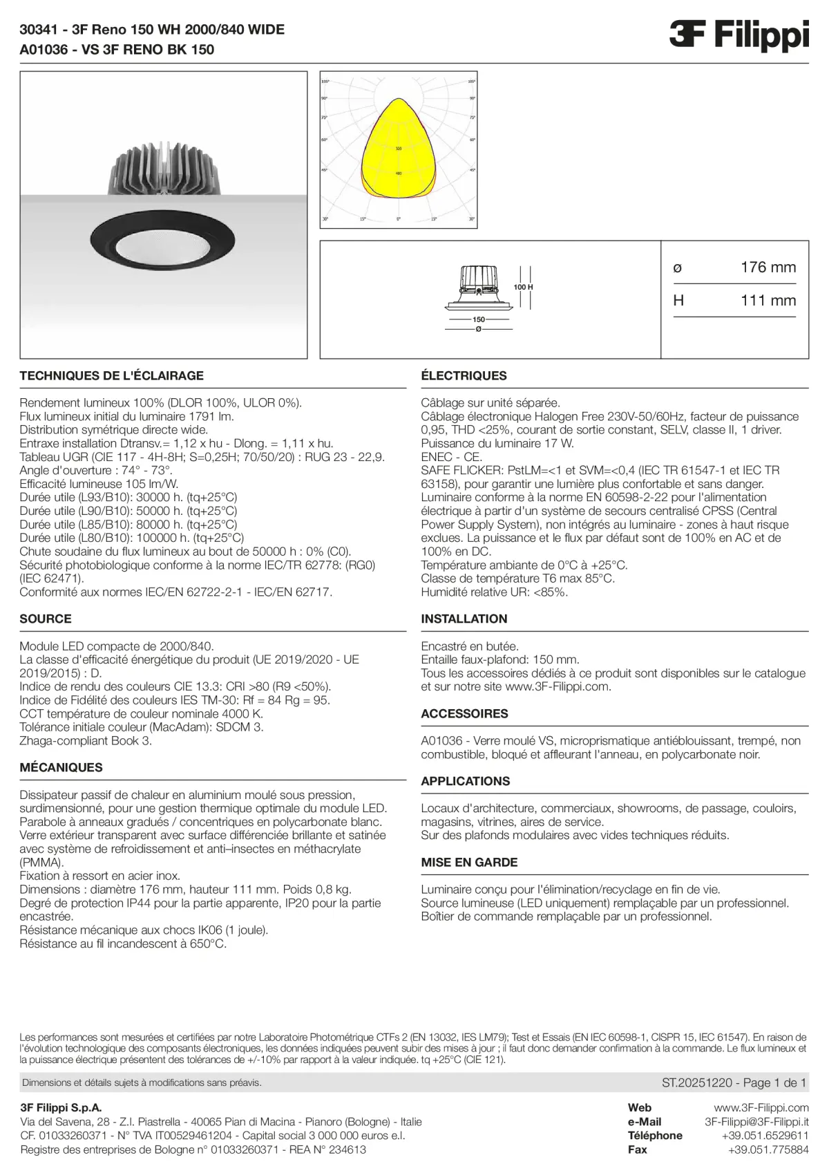 30341+A01036 - 3F Reno 150 WH 2000-840 WIDE + VS BK - Datasheet - fr
