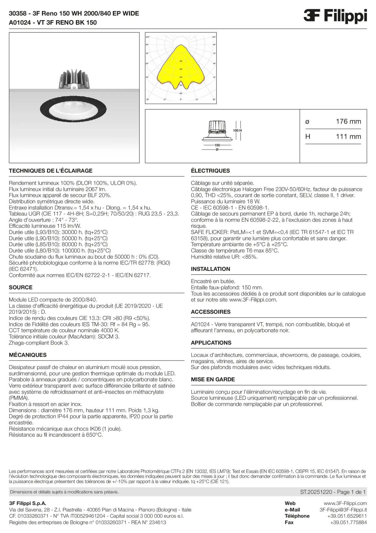 30358+A01024 - 3F Reno 150 WH 2000-840 EP WIDE + VT BK - Datasheet - fr