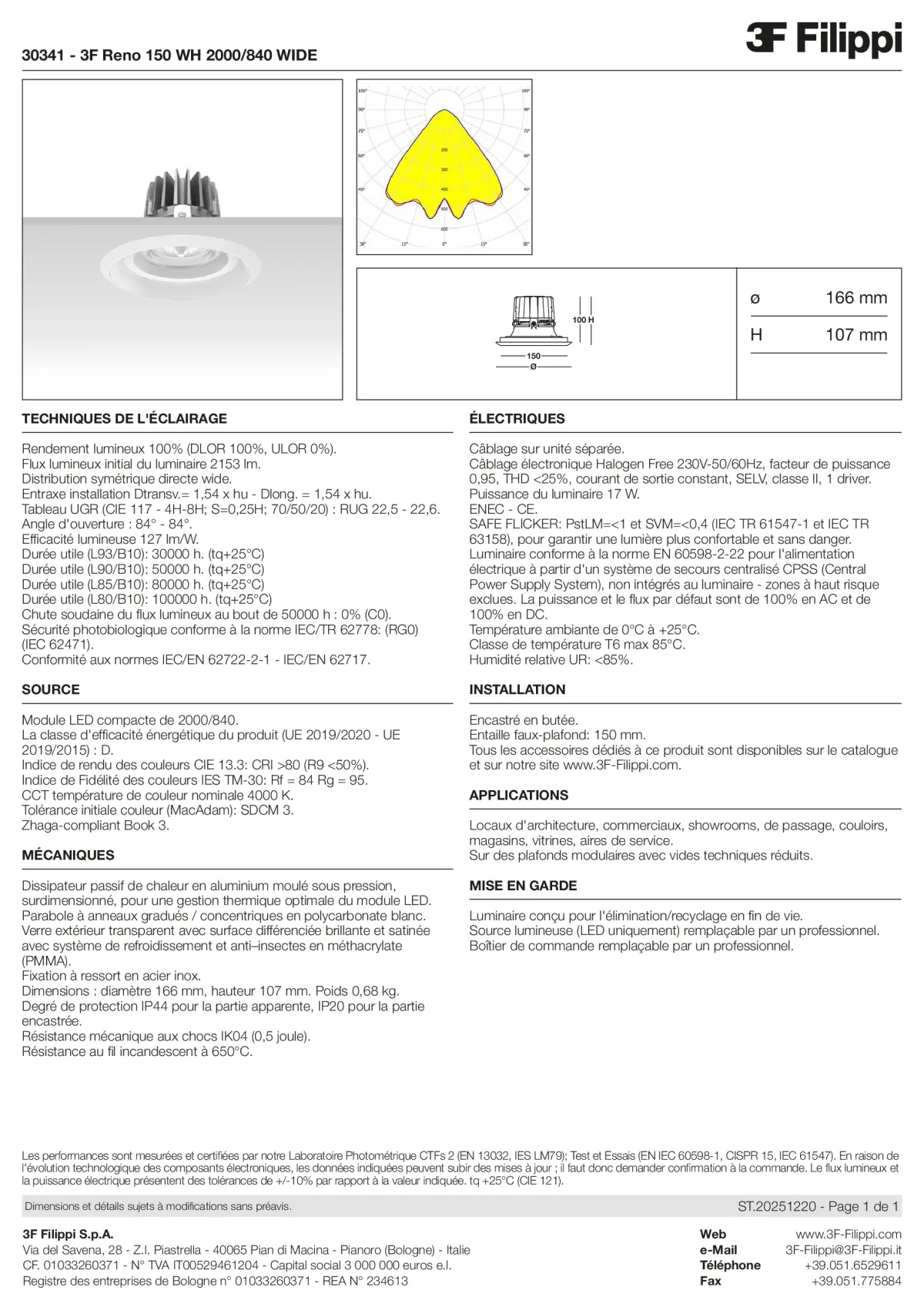 30341 - 3F Reno 150 WH 2000-840 WIDE - Datasheet - fr