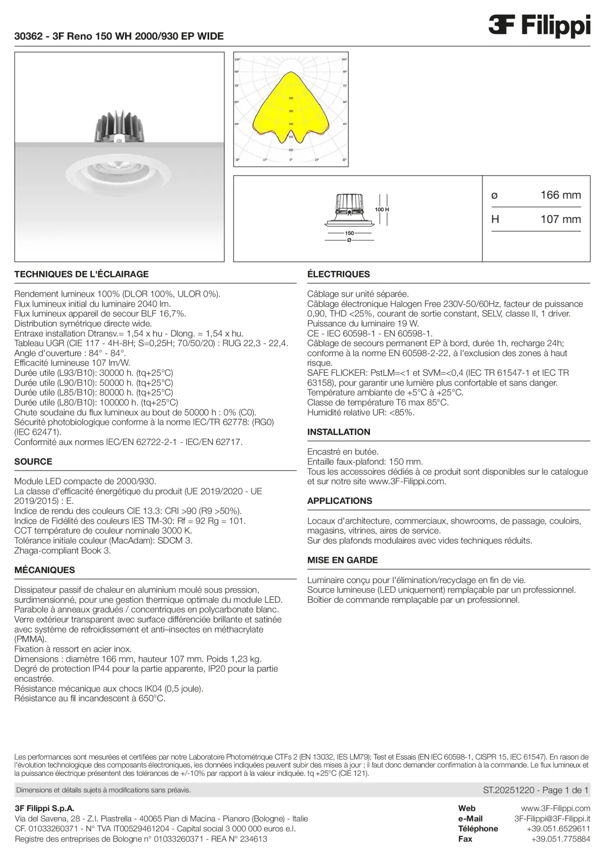 30362 - 3F Reno 150 WH 2000-930 EP WIDE - Datasheet - fr