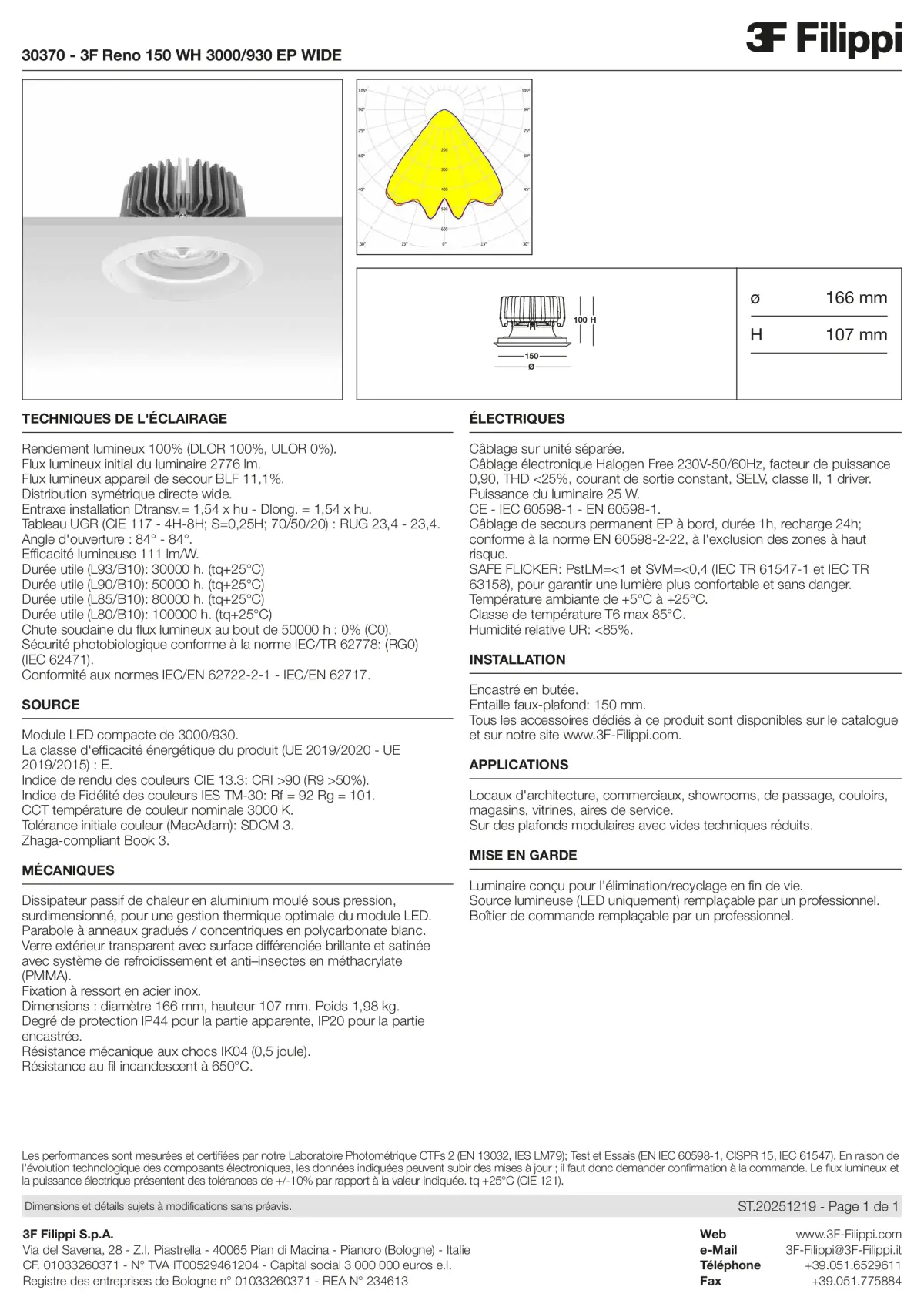 30370 - 3F Reno 150 WH 3000-930 EP WIDE - Datasheet - fr