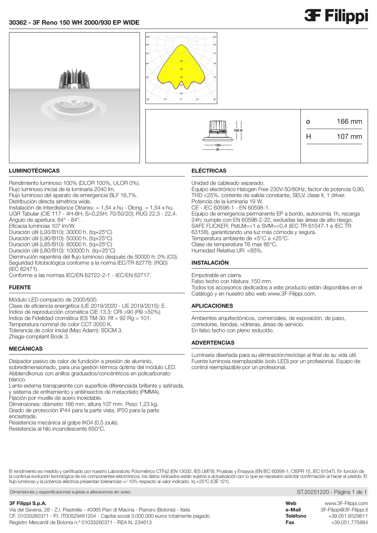 30362 - 3F Reno 150 WH 2000-930 EP WIDE - Datasheet - es