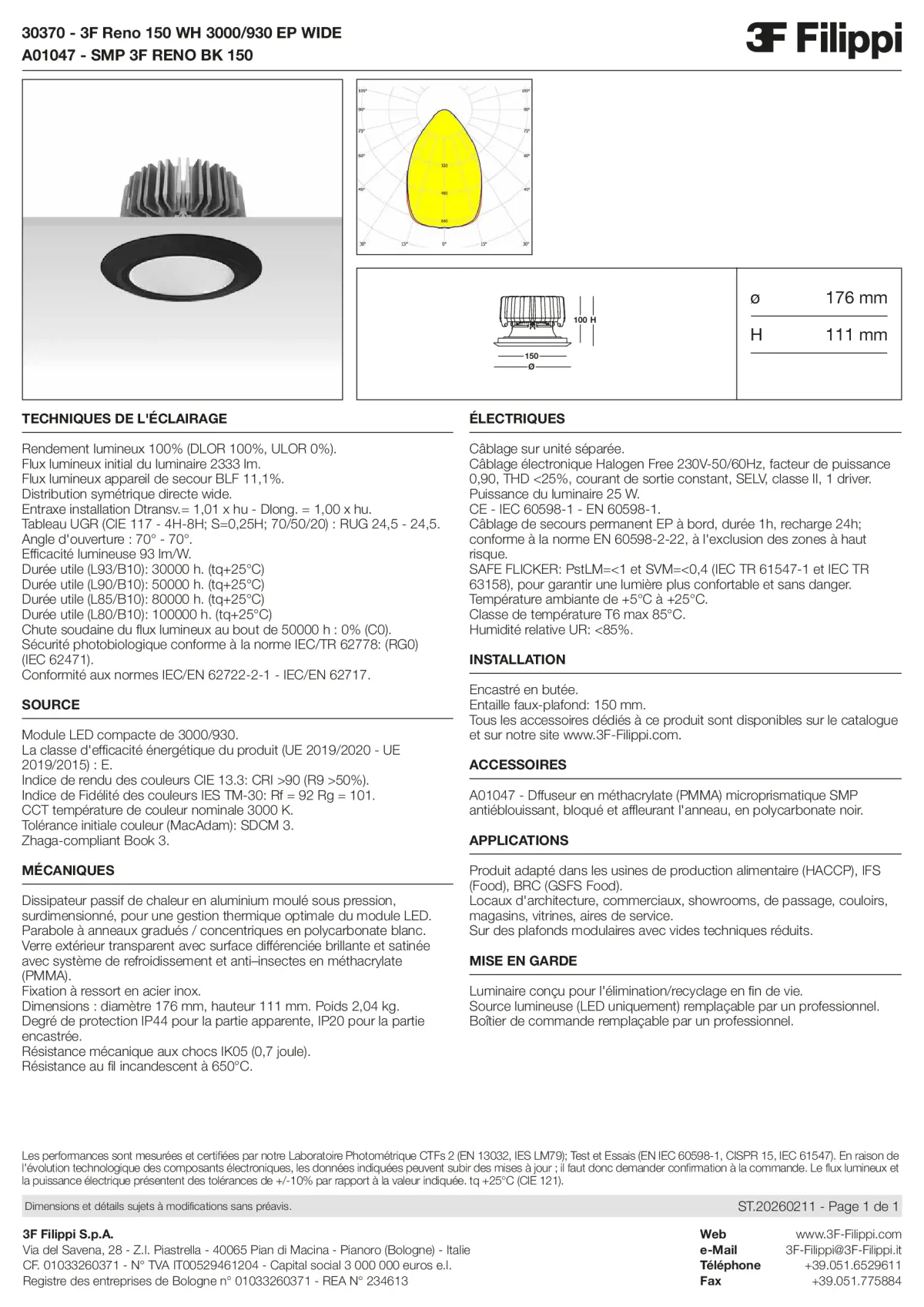 30370+A01047 - 3F Reno 150 WH 3000-930 EP WIDE + SMP BK - Datasheet - fr