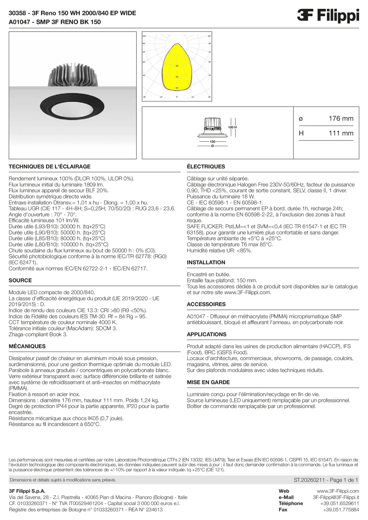 30358+A01047 - 3F Reno 150 WH 2000-840 EP WIDE + SMP BK - Datasheet - fr