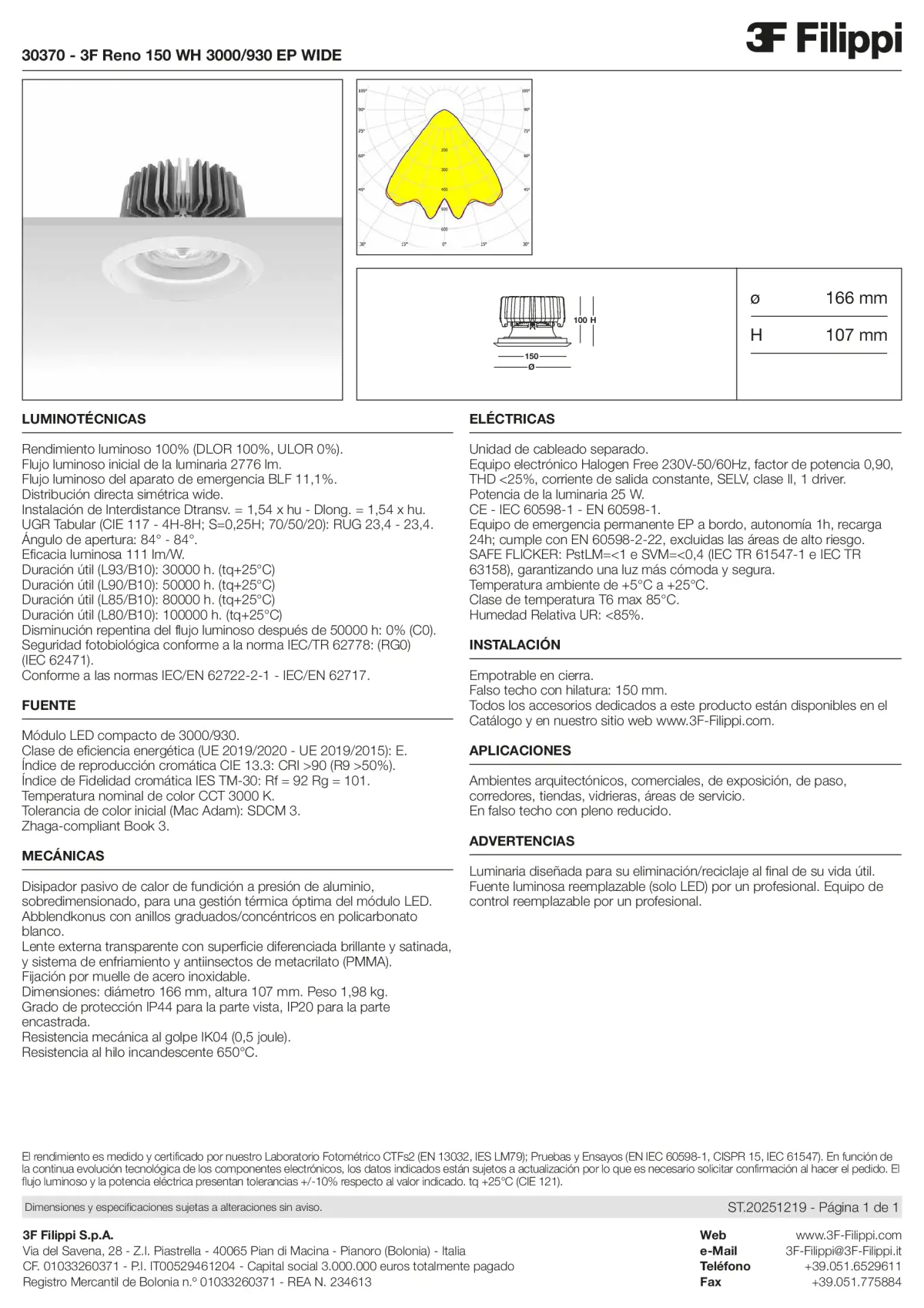 30370 - 3F Reno 150 WH 3000-930 EP WIDE - Datasheet - es