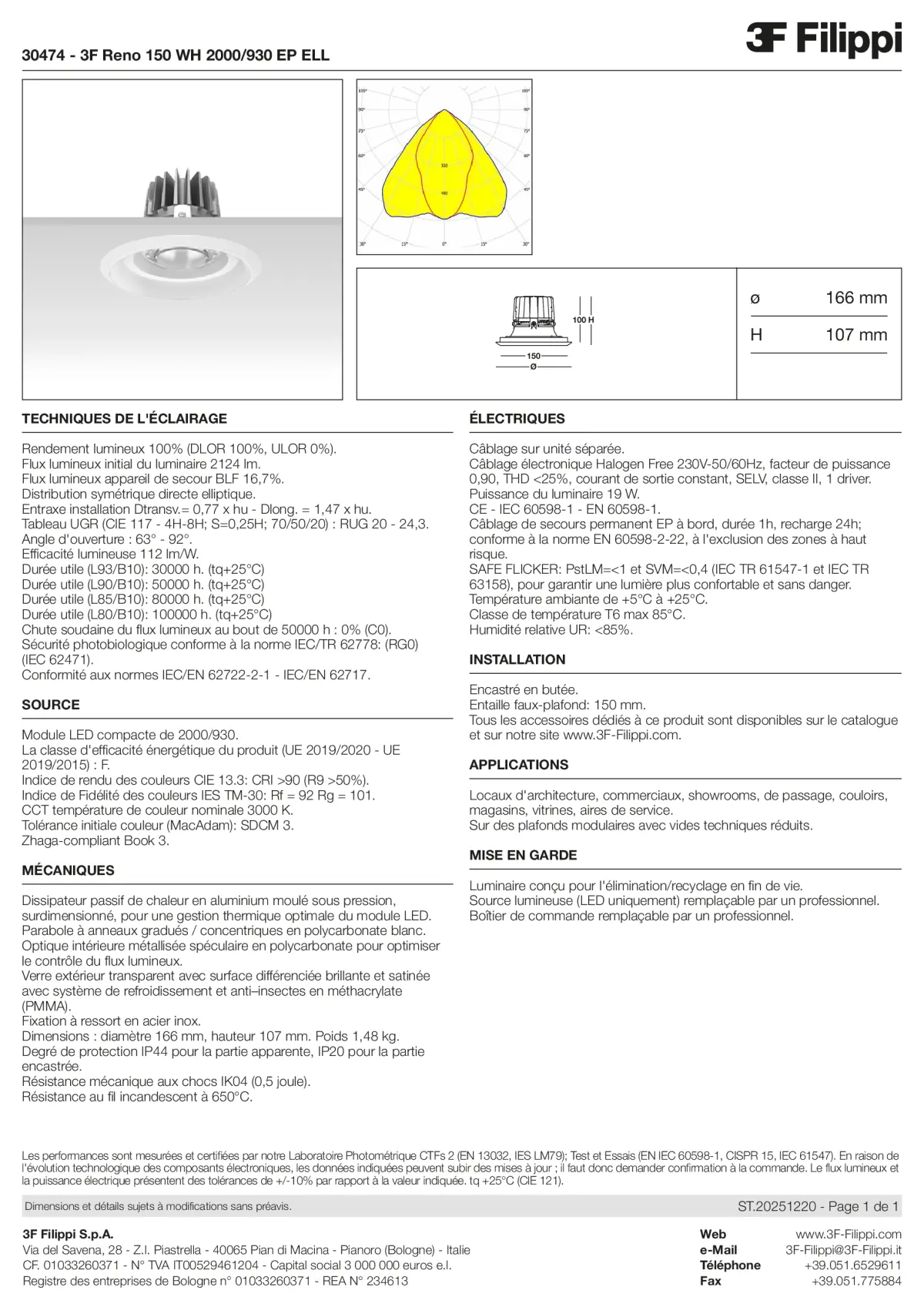30474 - 3F Reno 150 WH 2000-930 EP ELL - Datasheet - fr