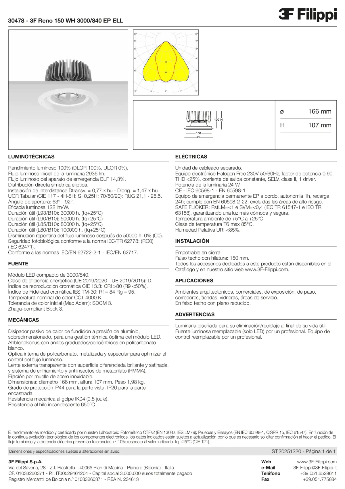30478 - 3F Reno 150 WH 3000-840 EP ELL - Datasheet - es