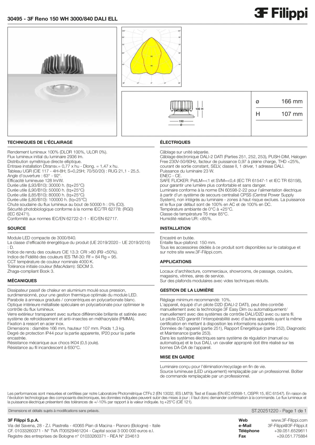 30495 - 3F Reno 150 WH 3000-840 DALI ELL - Datasheet - fr