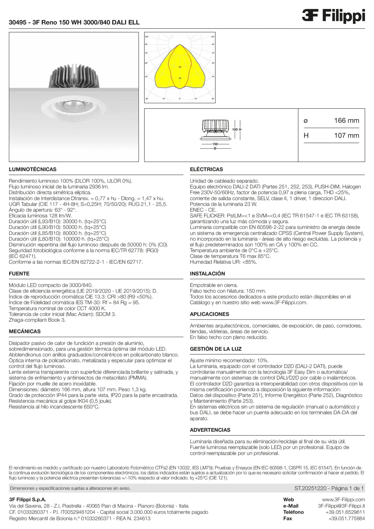 30495 - 3F Reno 150 WH 3000-840 DALI ELL - Datasheet - es