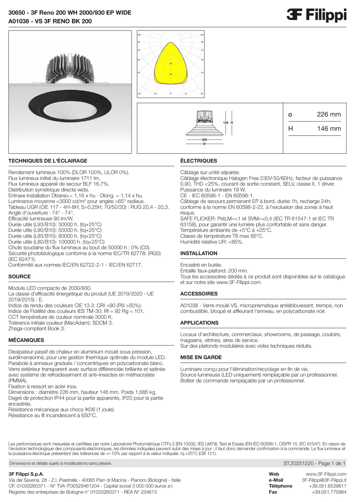 30650+A01038 - 3F Reno 200 WH 2000-930 EP WIDE + VS BK - Datasheet - fr