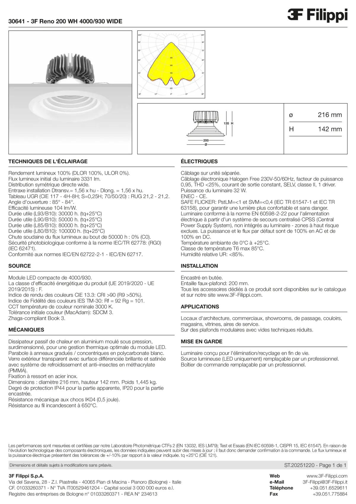 30641 - 3F Reno 200 WH 4000-930 WIDE - Datasheet - fr