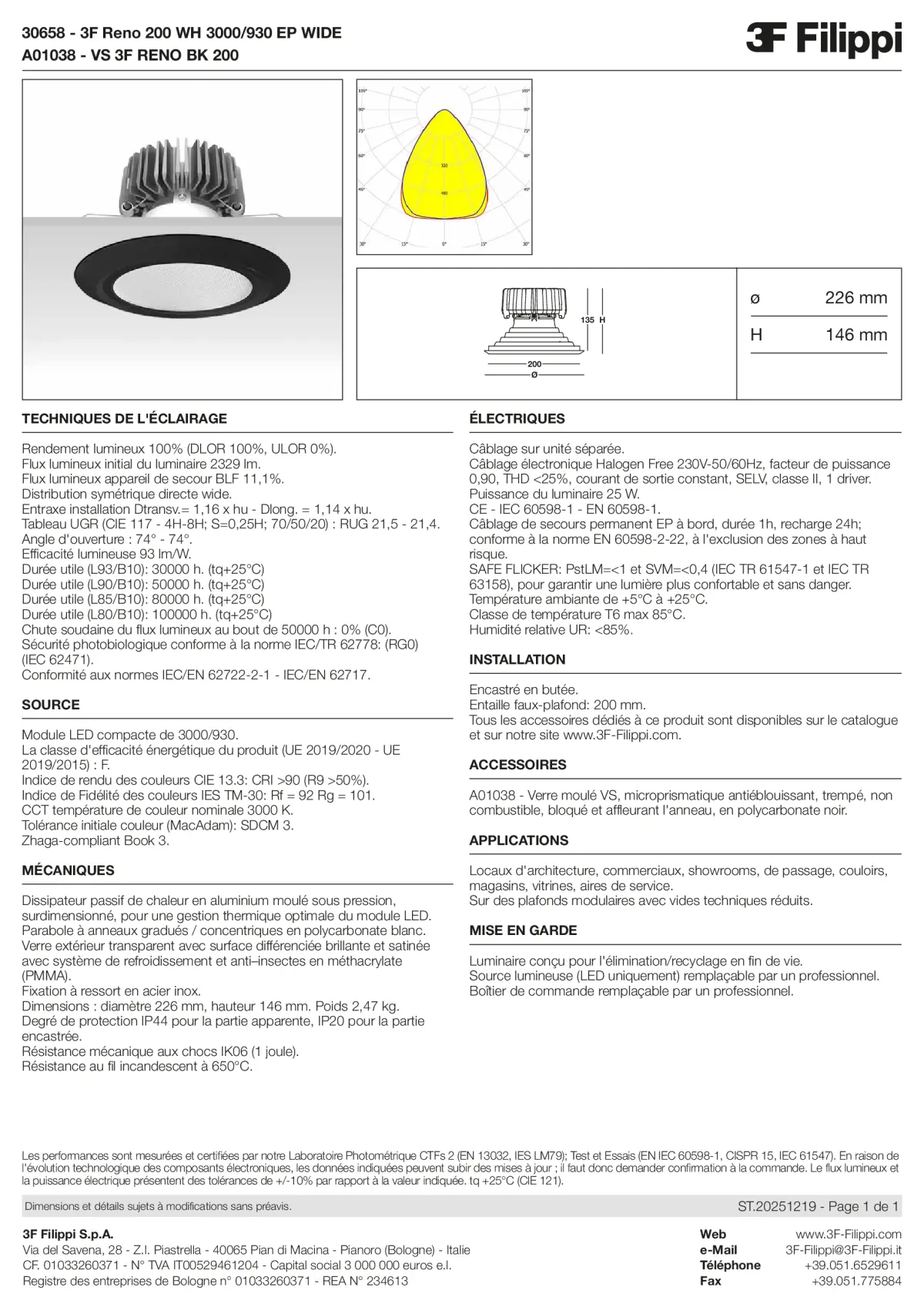 30658+A01038 - 3F Reno 200 WH 3000-930 EP WIDE + VS BK - Datasheet - fr