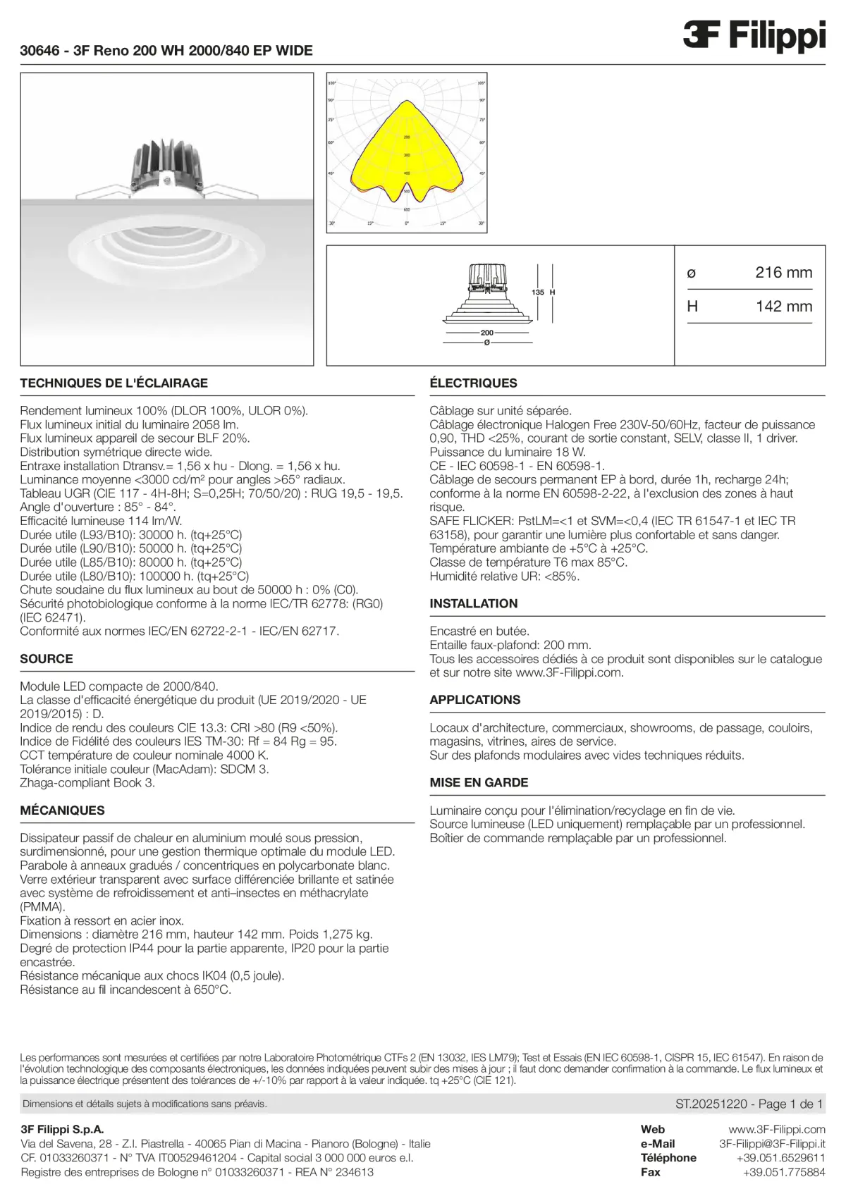 30646 - 3F Reno 200 WH 2000-840 EP WIDE - Datasheet - fr