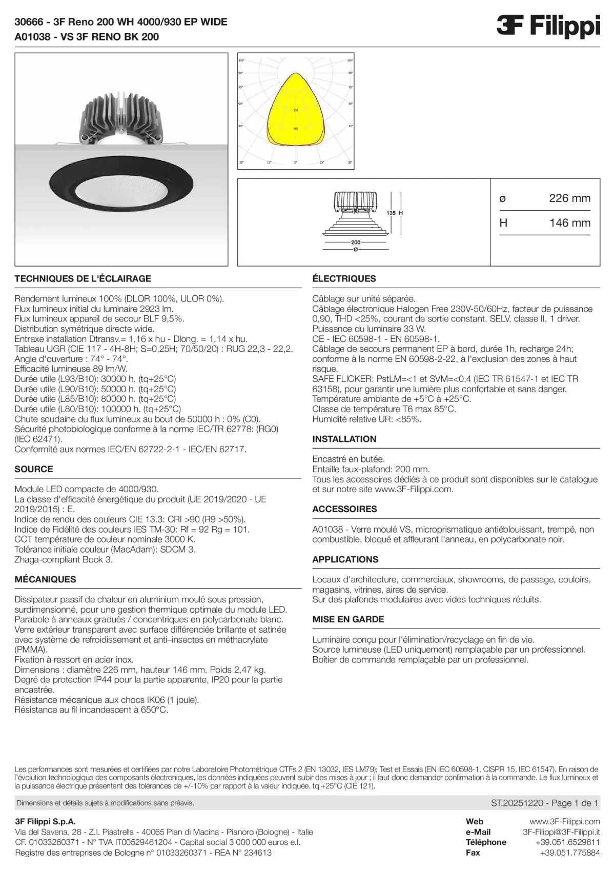 30666+A01038 - 3F Reno 200 WH 4000-930 EP WIDE + VS BK - Datasheet - fr