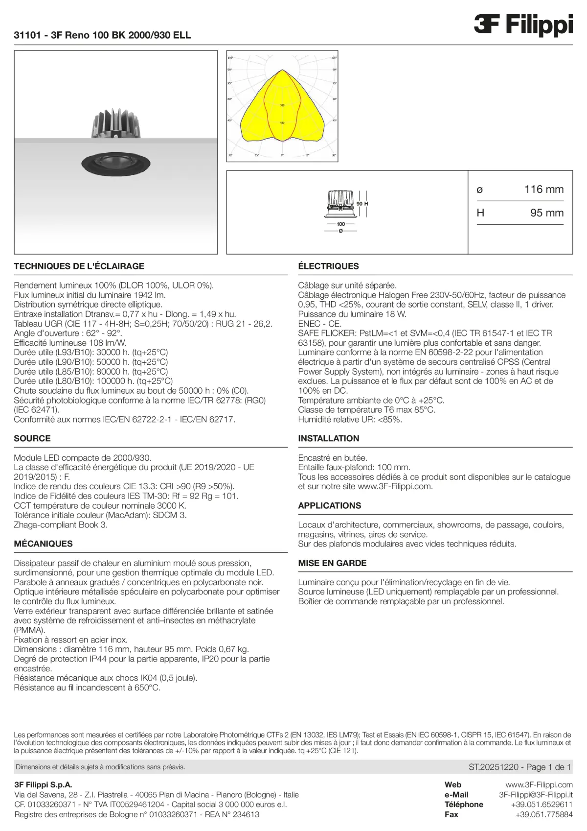 31101 - 3F Reno 100 BK 2000-930 ELL - Datasheet - fr