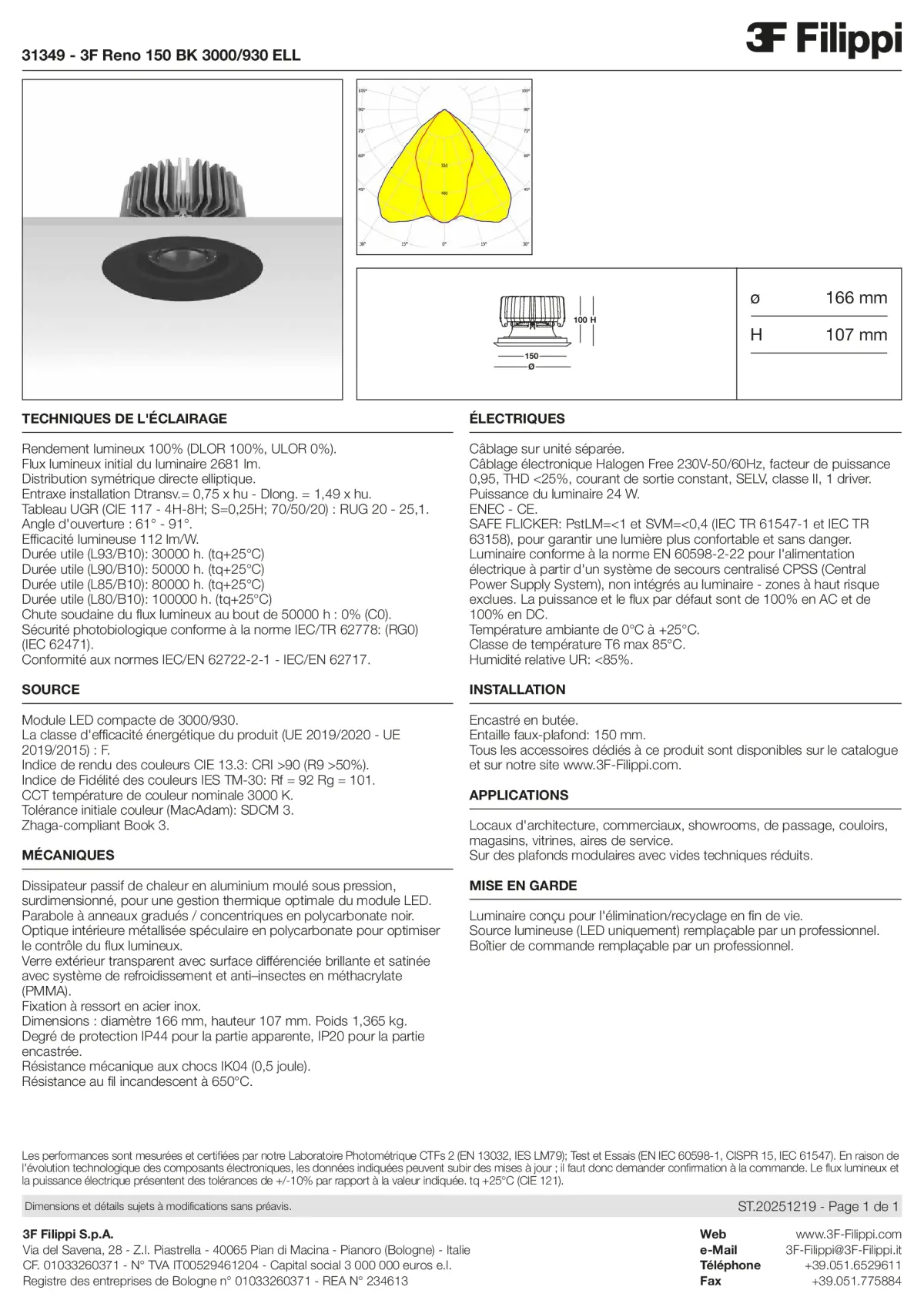 31349 - 3F Reno 150 BK 3000-930 ELL - Datasheet - fr