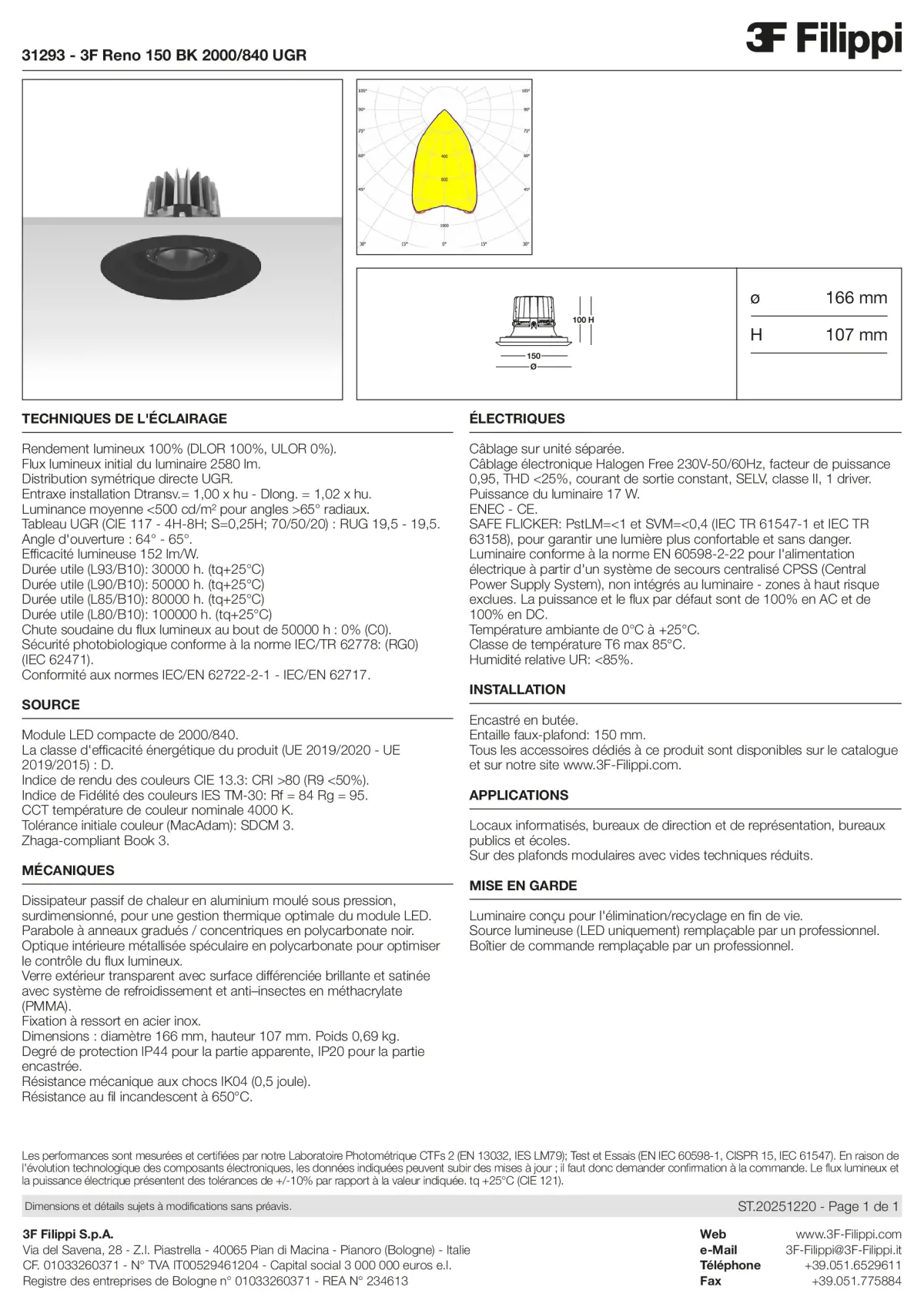 31293 - 3F Reno 150 BK 2000-840 UGR - Datasheet - fr