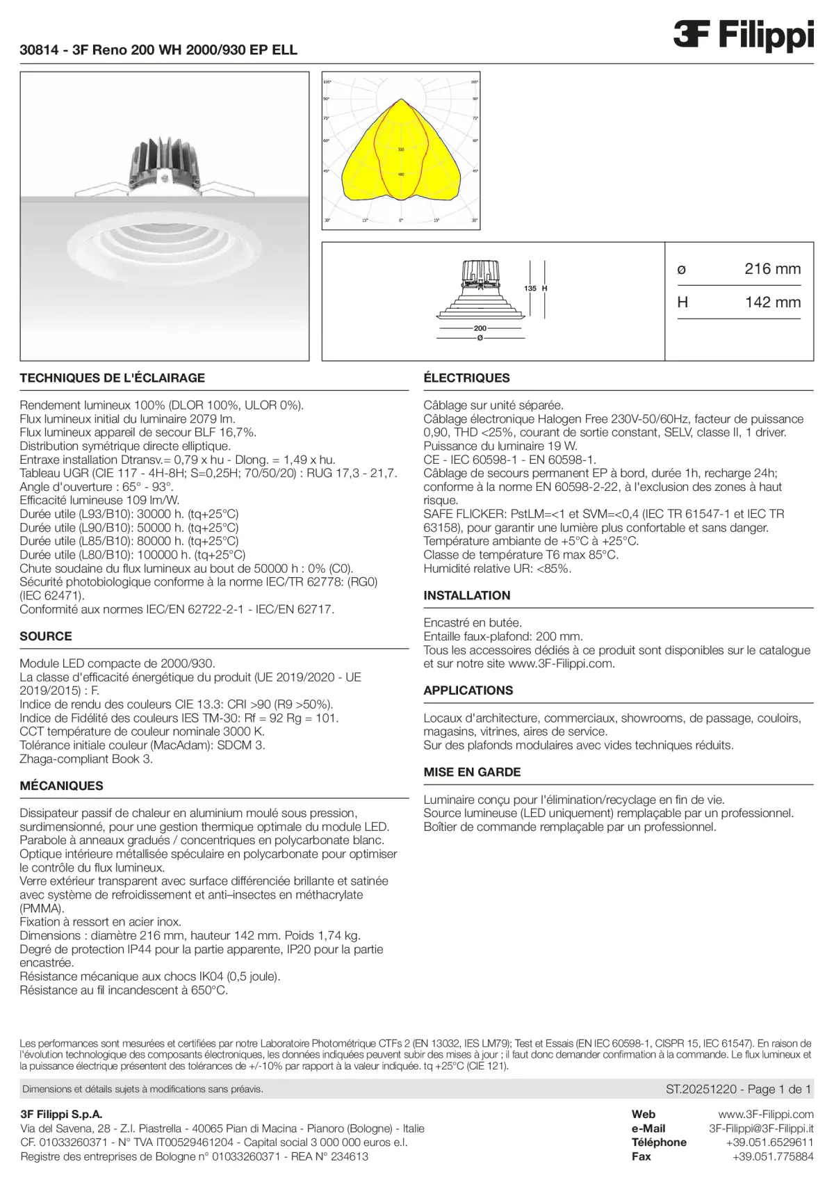 30814 - 3F Reno 200 WH 2000-930 EP ELL - Datasheet - fr