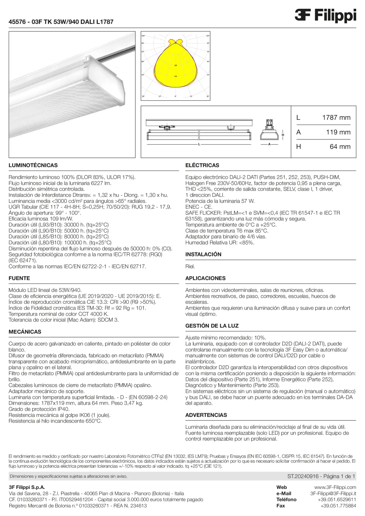 45576 - 03F TK 53W-940 DALI L1787 - Datasheet - es
