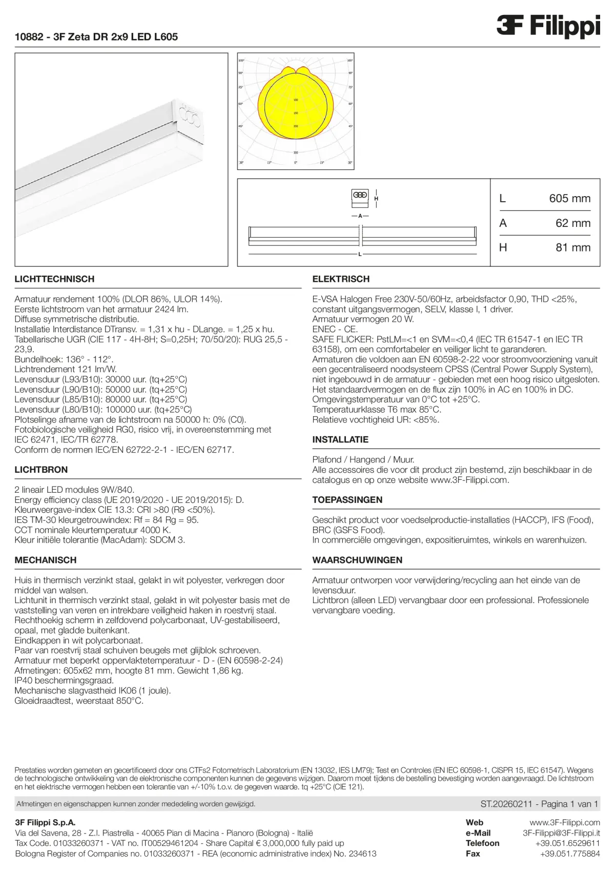 10882 - 3F Zeta DR 2x9 LED L605 - Datasheet - nl
