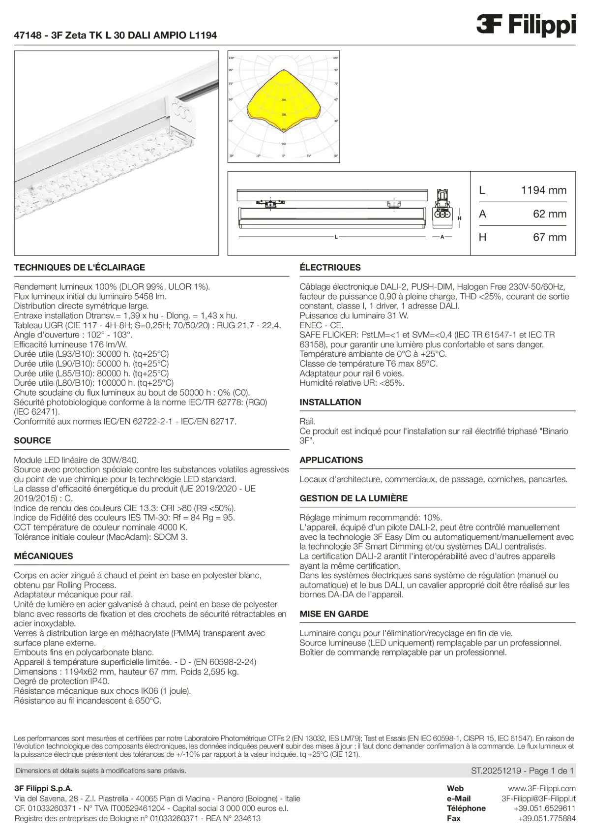 47148 - 3F Zeta TK L 30 DALI AMPIO L1194 - Datasheet - fr