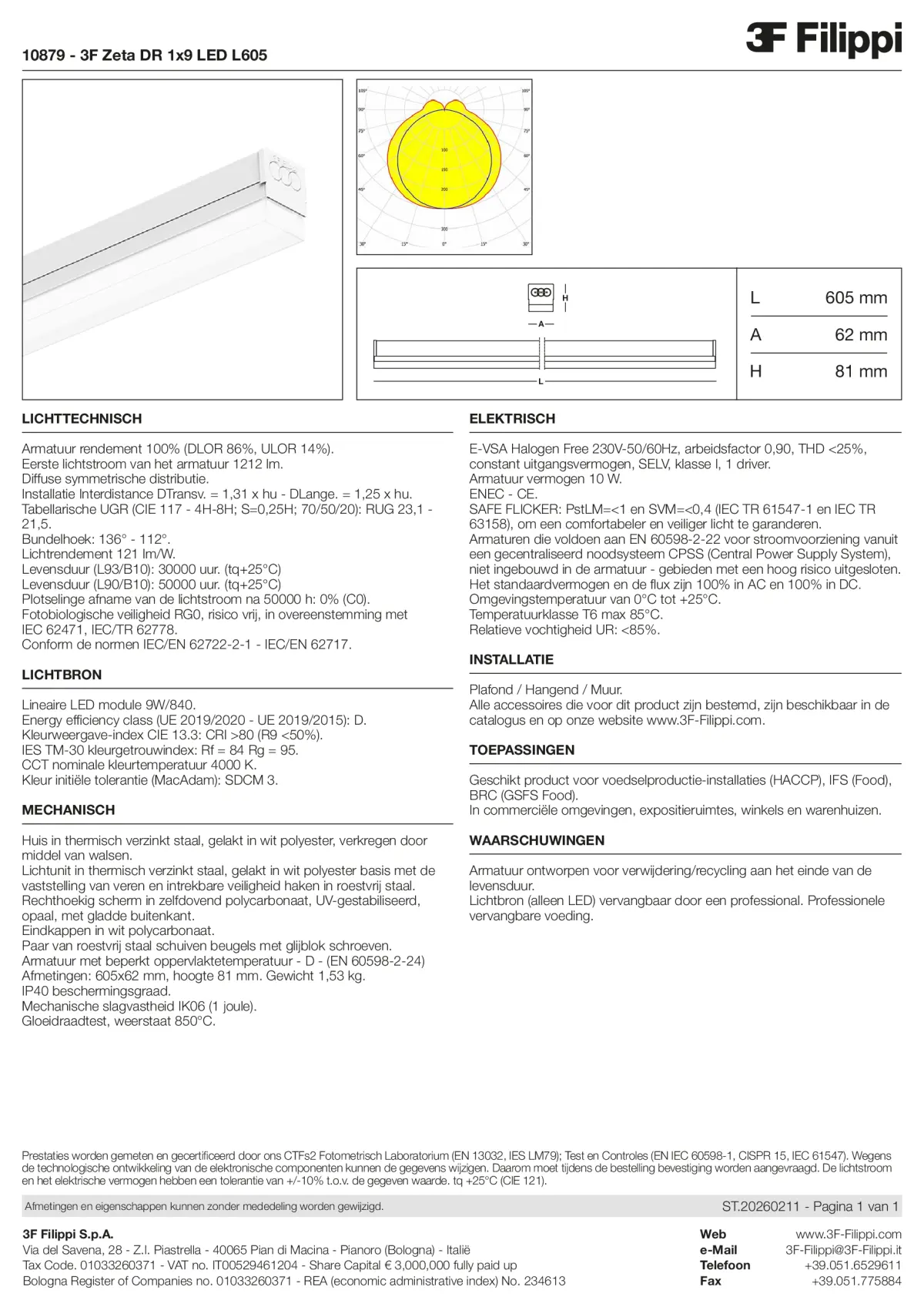 10879 - 3F Zeta DR 1x9 LED L605 - Datasheet - nl