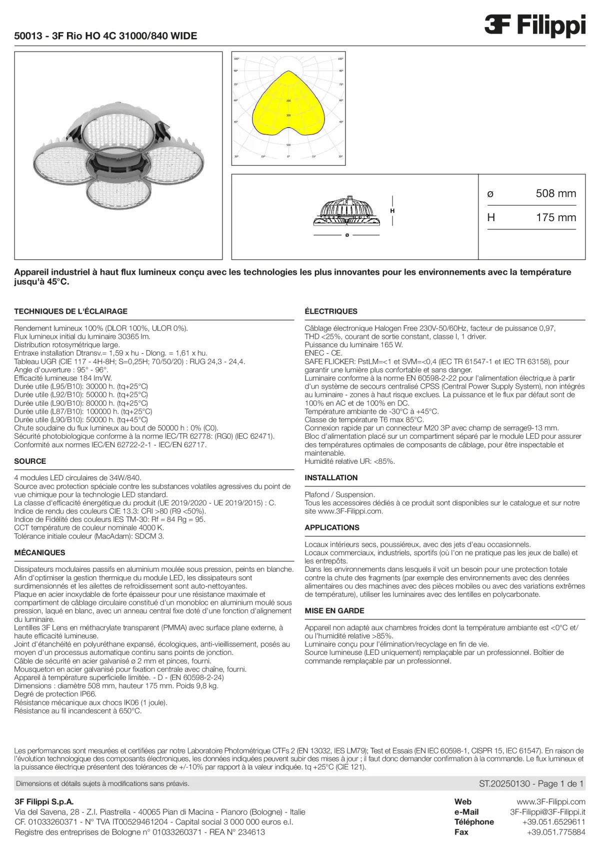 50013 - 3F Rio HO 4C 31000-840 WIDE - Datasheet - fr