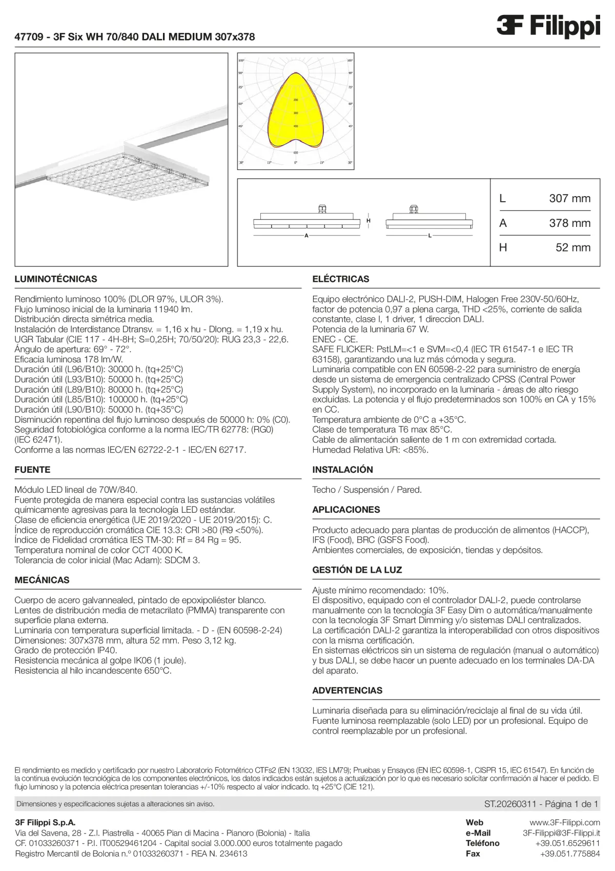 47709 - 3F Six WH 70-840 DALI MEDIUM 307x378 - Datasheet - es