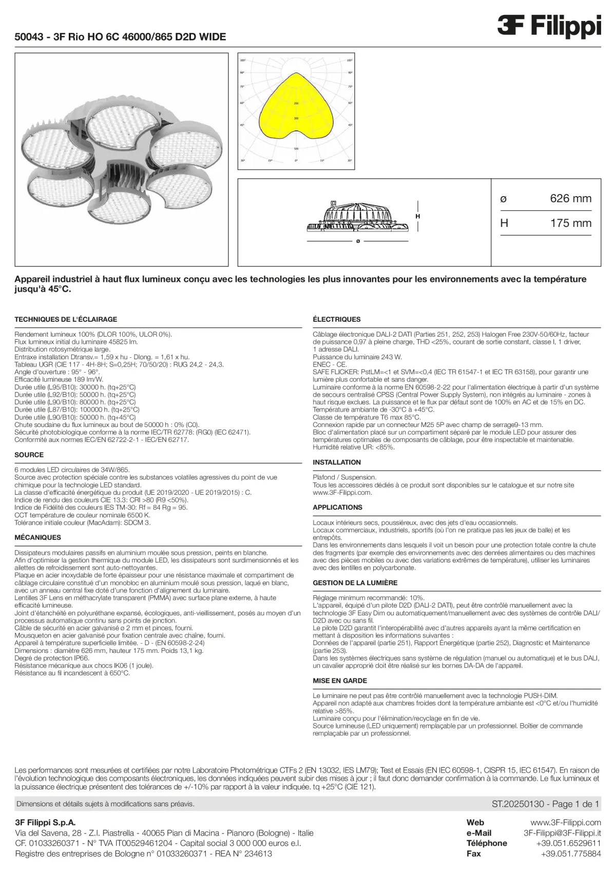 50043 - 3F Rio HO 6C 46000-865 D2D WIDE - Datasheet - fr
