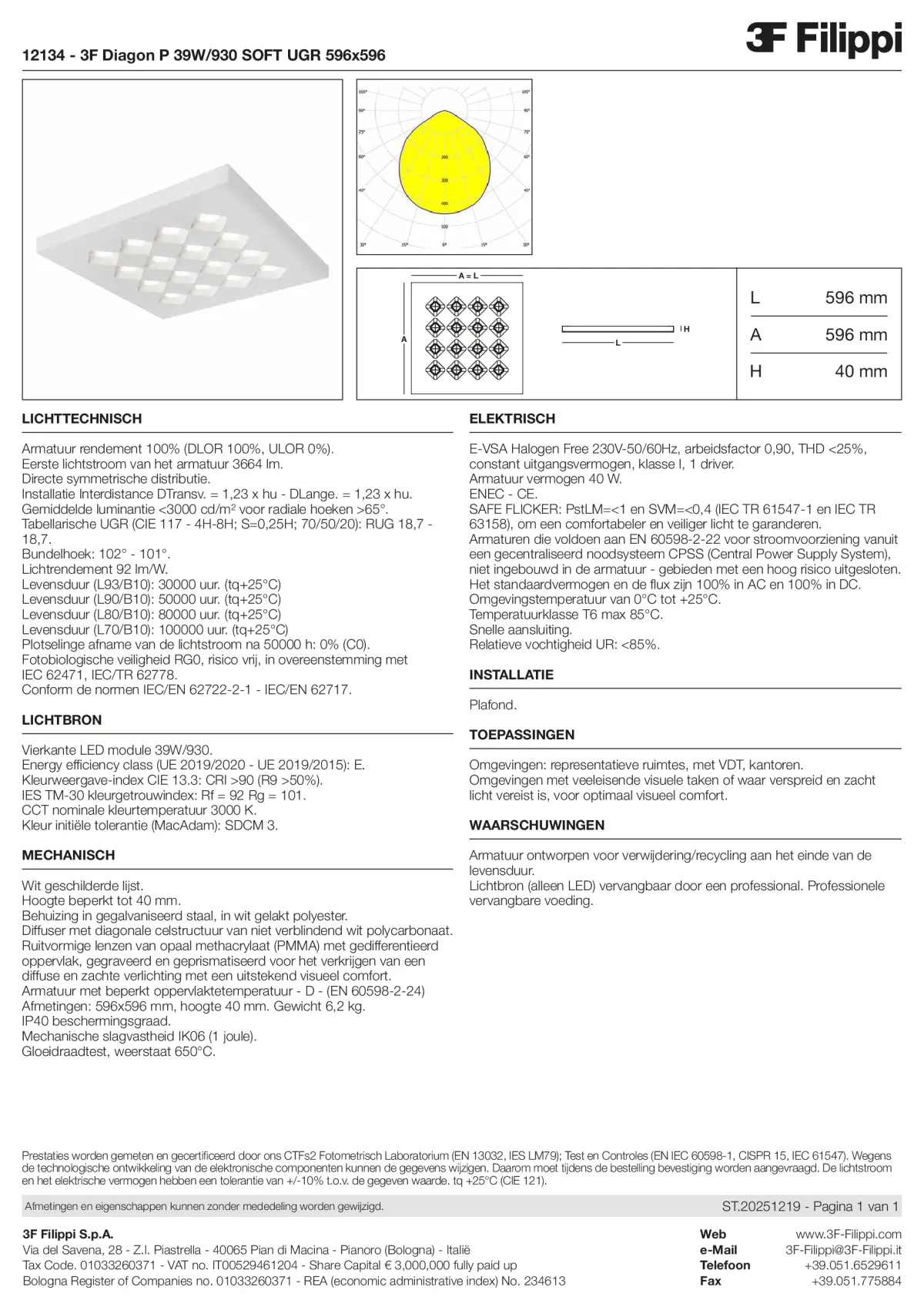 12134 - 3F Diagon P 39W-930 SOFT UGR 596x596 - Datasheet - nl