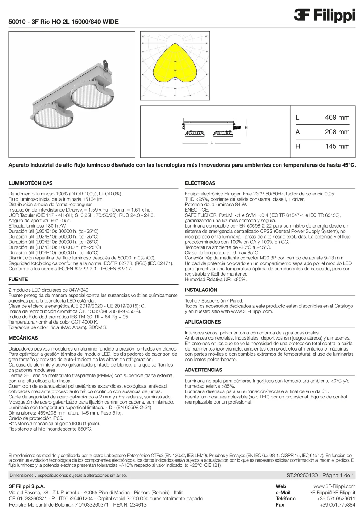 50010 - 3F Rio HO 2L 15000-840 WIDE - Datasheet - es
