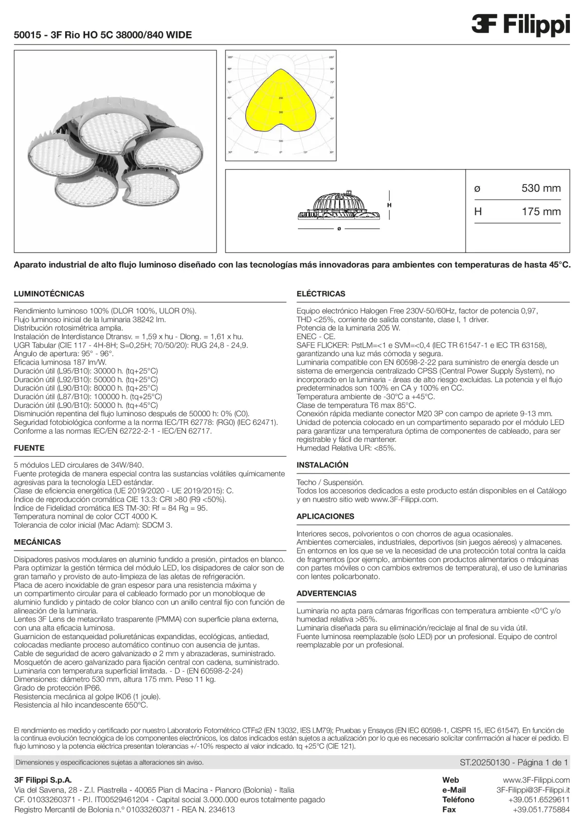 50015 - 3F Rio HO 5C 38000-840 WIDE - Datasheet - es