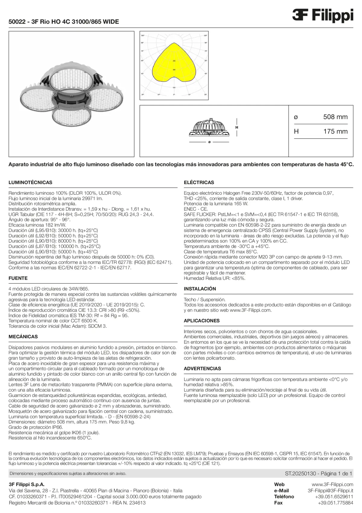 50022 - 3F Rio HO 4C 31000-865 WIDE - Datasheet - es
