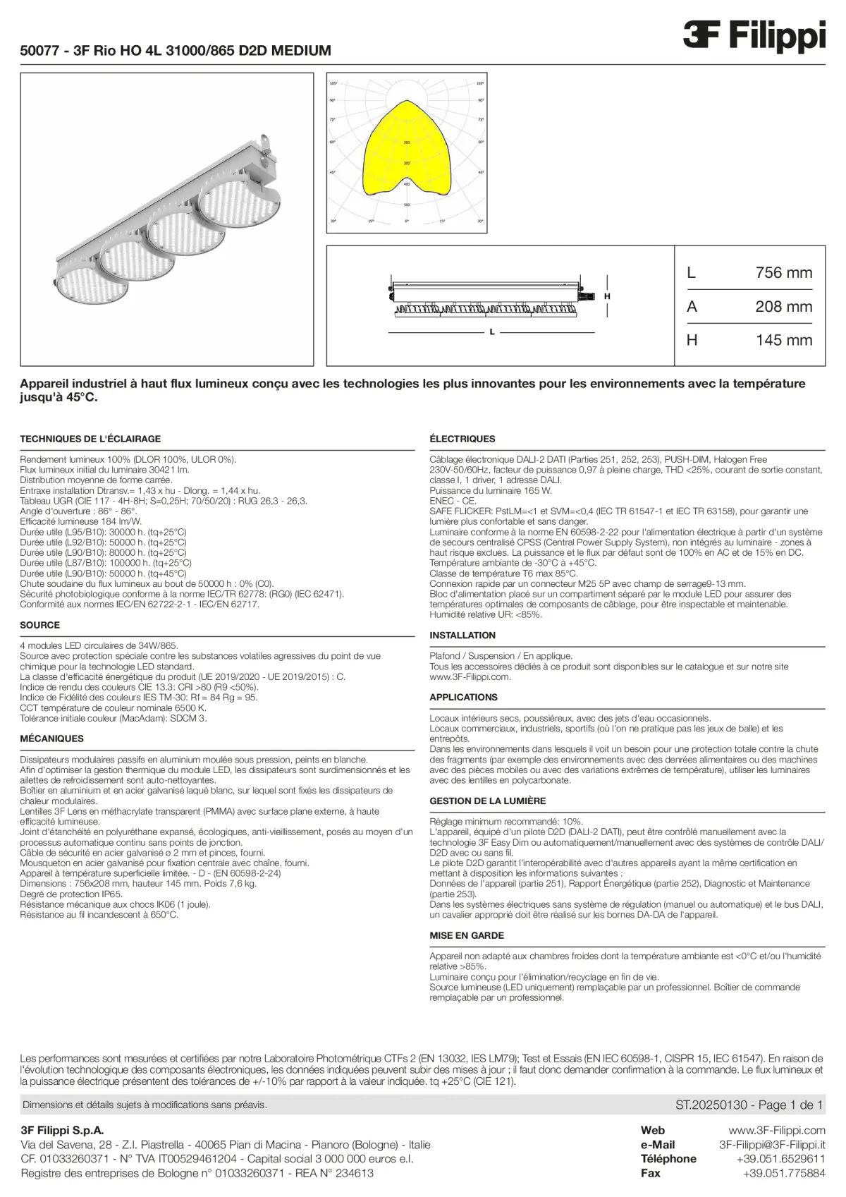 50077 - 3F Rio HO 4L 31000-865 D2D MEDIUM - Datasheet - fr