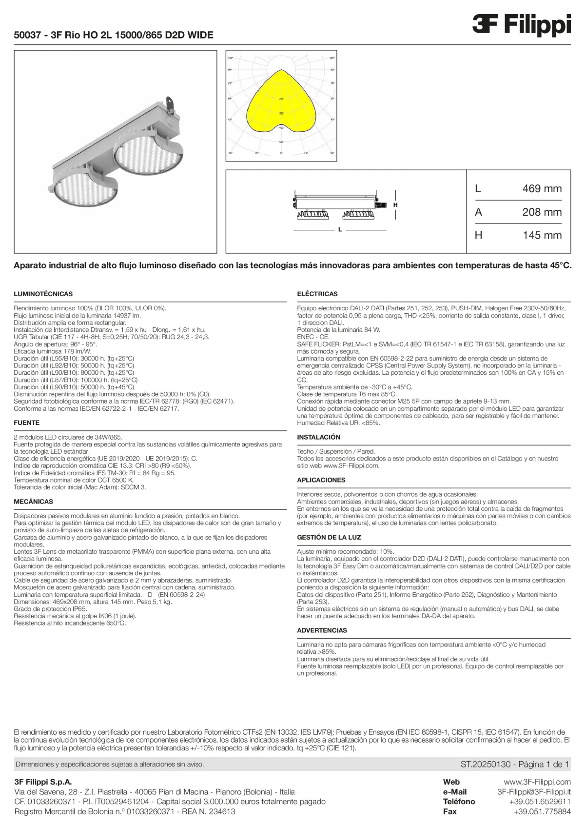 50037 - 3F Rio HO 2L 15000-865 D2D WIDE - Datasheet - es